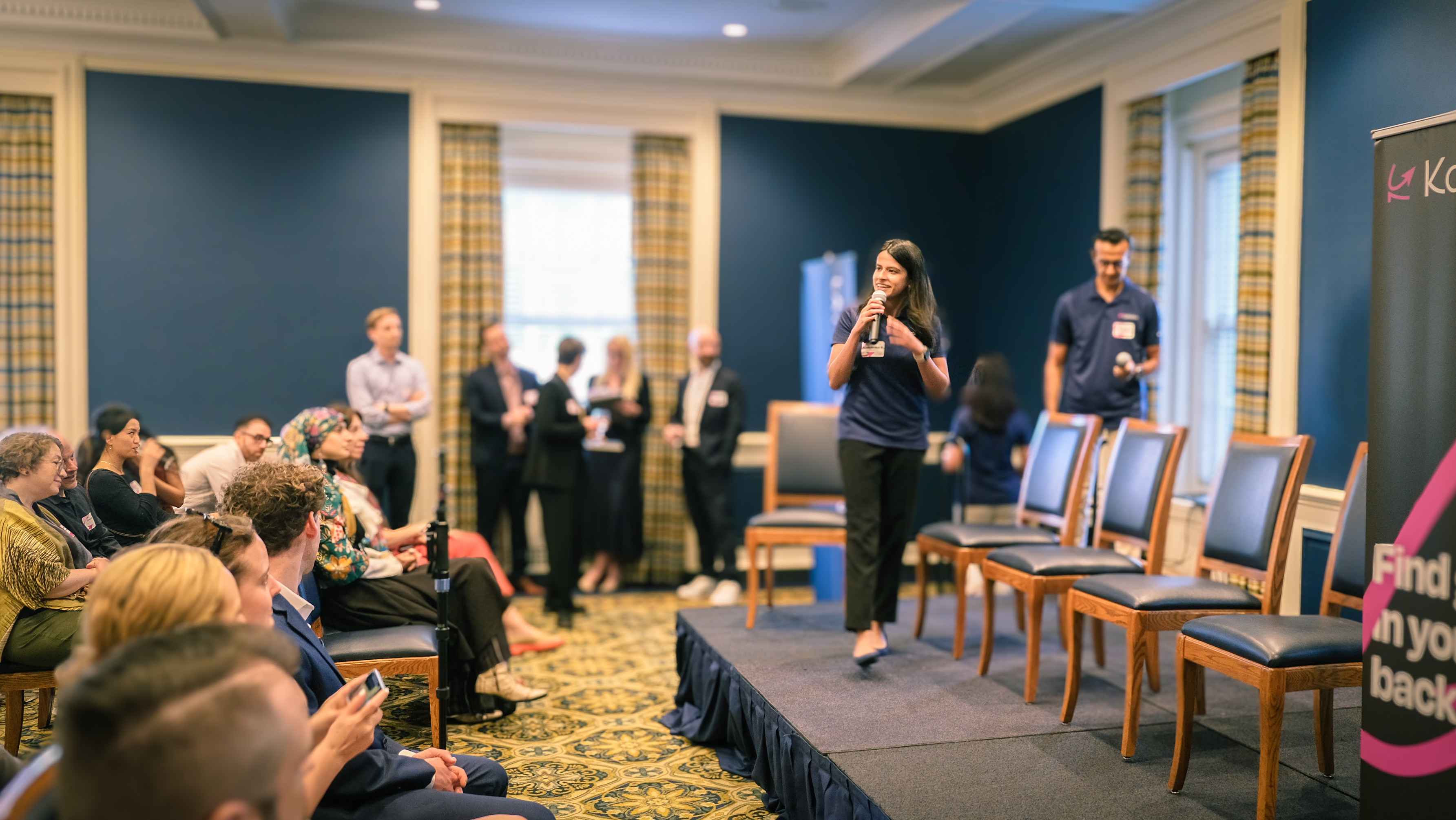 Kaboom AI co-founder and event co-host Anoushka Ramkumar introduces the audience to the panelists.