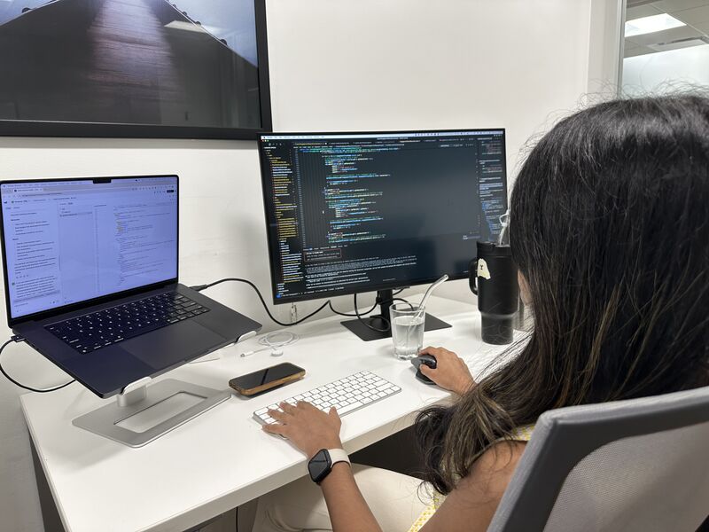 Co-founder Anoushka debugging with the help of Claude AI.
