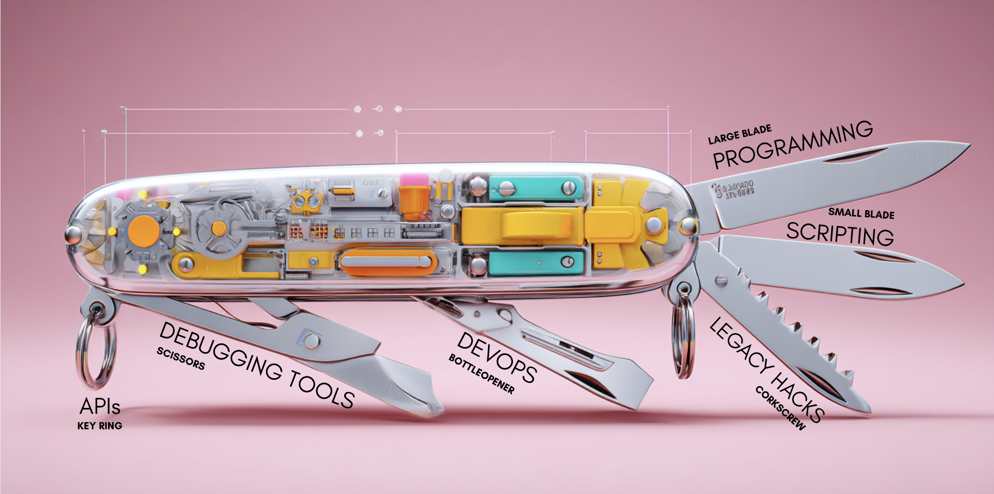 The full capabilities of a Swiss Army Knife (SAK) as it relates to a developer.